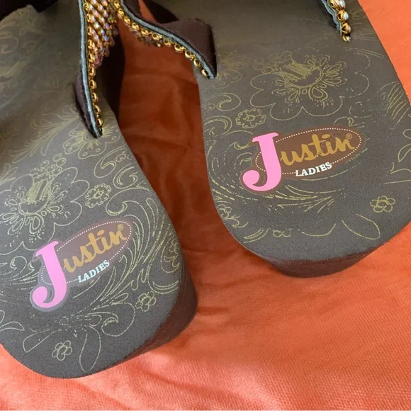 Justin Ladies Platform Flip Flop Sandals - Picture 11 of 14